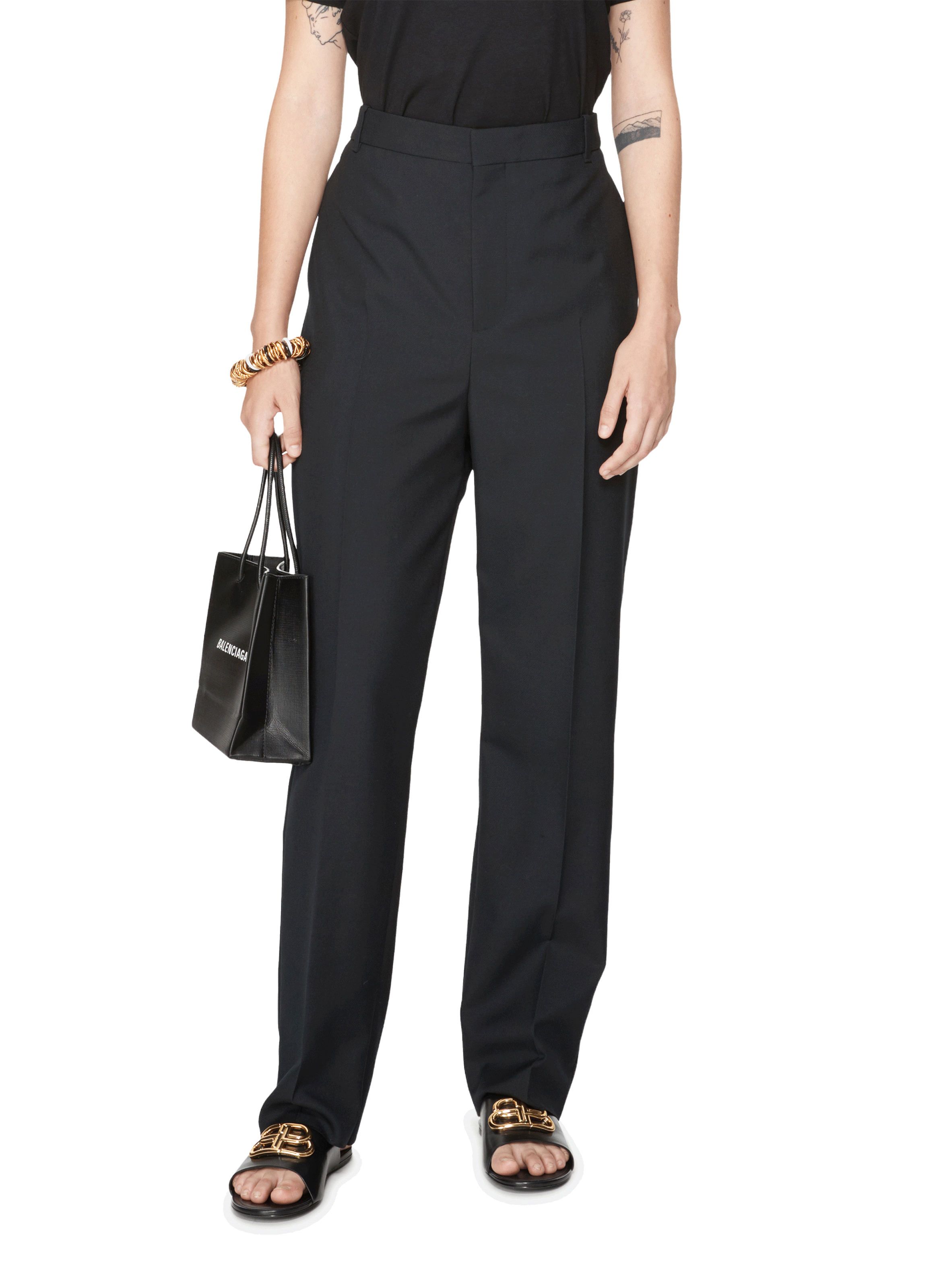 Buy Balenciaga women black technic striped pants for 673 online on SV77  4920821000